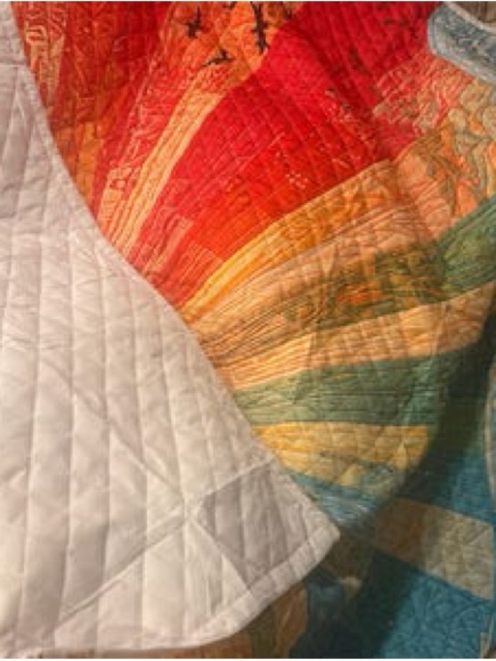 Sunrise Floral Patchwork Quilt Throw - Multi-Color - Picture 2 of 2